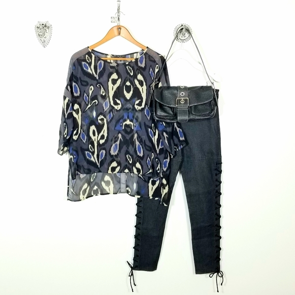 RAG & BONE silk semi-sheer Paisley top - Picture 4 of 9